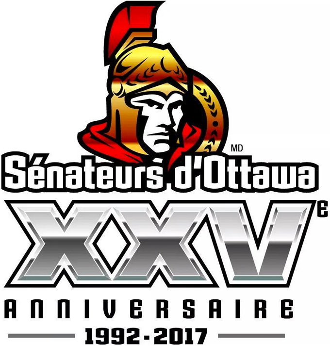 Ottawa Senators 2016 17 Anniversary Logo iron on paper